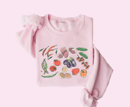 Garden Vegetables Sweatshirt Gift For Gardener Garden Lover Gift Farmer Sweatshirt Farm Life Farm Fresh Vegetables Vegan Gift For Her