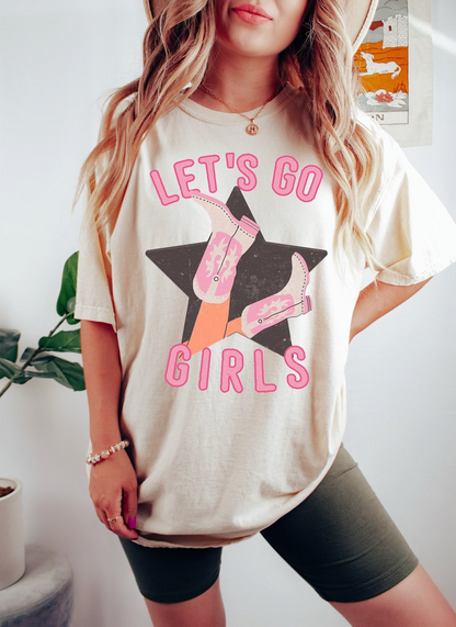 Let's Go Girls Child Shirt, Kids Graphic Tee, Rodeo Graphic Tee, Young Cowgirl Shirt, Kids Country Fashion, Children's Western Shirt