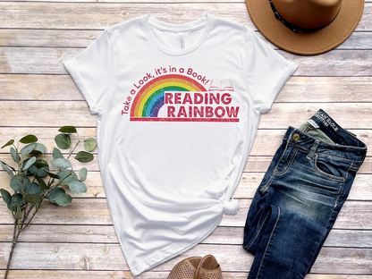 Reading Rainbow Shirt, Retro Librarian Shirt, Teacher Appreciation Shirt, Retro Comfort Rainbow School Shirt, Book Lover Gift