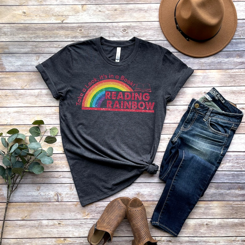 Reading Rainbow Shirt, Retro Librarian Shirt, Teacher Appreciation Shirt, Retro Comfort Rainbow School Shirt, Book Lover Gift