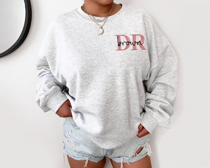 Embroidered Doctor Custom Sweatshirt | PHD New Medical School Doctor DR Graduation T Shirt Gift