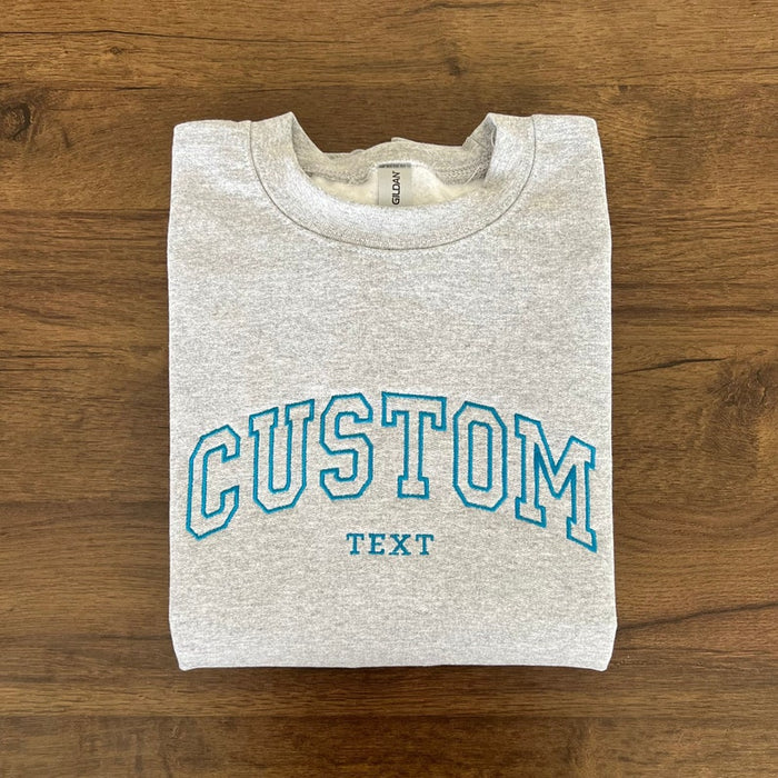 Custom Text Embroidered Sweatshirt, Personalized Hoodie, Gift For New Parents, Personalized Gift for Bride, Christmas Gift