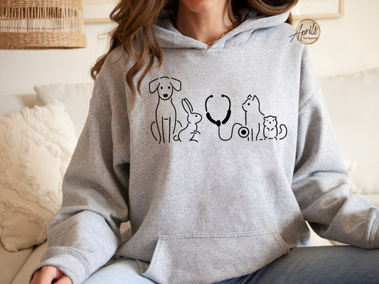 Veterinarian Sweatshirt, Veterinarian Hoodie, Vet Sweatshirt, Vet School Hoodie, Animal Doctor Gift, Veterinarian Gift, Pet Doctor Gift
