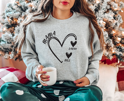 Sweatshirt mama hart, custom mama trui, cadeau mama to be, oma cadeaus, oppas trui, moederdagcadeau, verjaardagscadeau mama, top mama