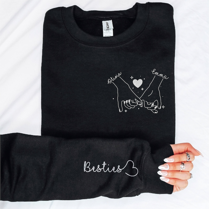 Custom Besties Sweatshirt, Best Friends Gift, Custom Sweatshirt, Best Friend Sweatshirt, Personalized Gift, Best Friend Christmas Gift