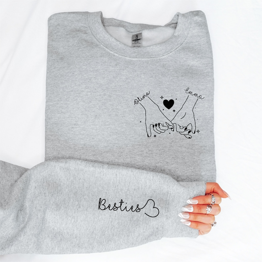 Custom Besties Sweatshirt, Best Friends Gift, Custom Sweatshirt, Best Friend Sweatshirt, Personalized Gift, Best Friend Christmas Gift
