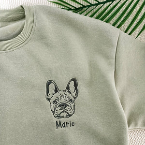 Embroidered Pet Face&Name Sweatshirts,Custom Embroidered Pet Sweatshirts,Custom Dog Sweatshirts,Special Birthday Gift for Dog Mom/Dad