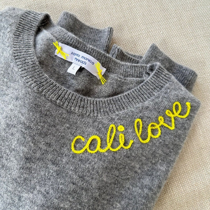 Customized 100% CASHMERE Sweater, Embroidered Cashmere Clothing for Women, Chainstitch Embroidery Funny Shirt, Trendy Crewneck, Gift for Her