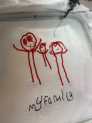 EMBROIDERED Custom Kids Photo Drawing Tshirt Sweatshirt as a Personalized Unique Special Gift for Moms, Dads, Aunts, Sisters