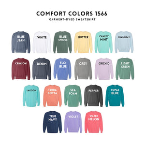 Comfort Colors Custom Logo Embroidered Crewneck Sweatshirt - Sweater Pullover - Simple Minimal - Custom Text Personalized Phrase