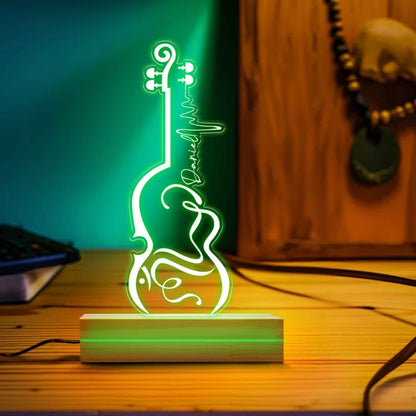 Custom Guitar Desk Lamp Gift for Musicians, Personalized Classic Guitar Lamp as Gift for Guitarist, Custom Night Light Gift for Music Lovers