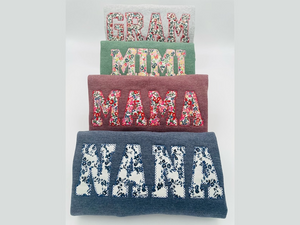 Custom Embroidered Sweatshirt Gift | Mothers Day | Spring Apparel | Floral Nana Shirt | Birthday Gift, Choose any Word/name, mama, gran,bebe