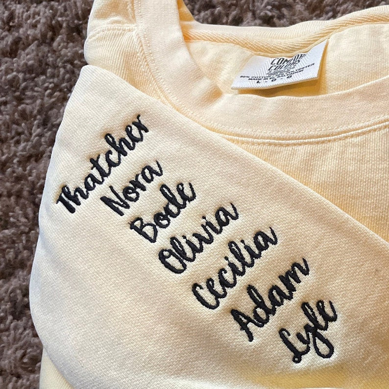 Comfort Colors® Custom Embroidered Portrait Sweatshirt From Photo, Grandma Picture Sweatshirt, Custom Photo Sweatshirt For Women, Best Gift
