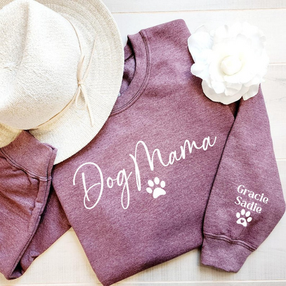 Custom Dog Mom Sweatshirt with Sleeve, Crewneck or Hoodie, Tee Shirt, Fur Mama Sweater, Dog Mom Shirt, Personalized Dog Mom Gift, Pet Shirt