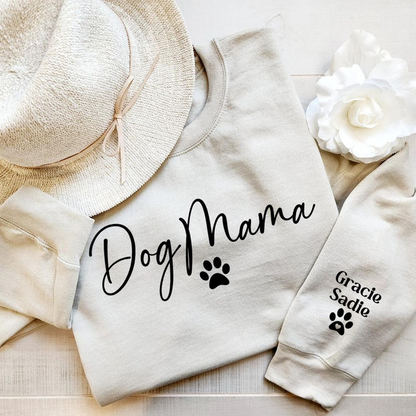 Custom Dog Mom Sweatshirt with Sleeve, Crewneck or Hoodie, Tee Shirt, Fur Mama Sweater, Dog Mom Shirt, Personalized Dog Mom Gift, Pet Shirt
