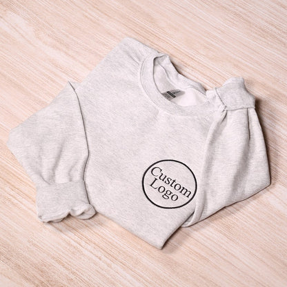 Personalized Logo Embroidered Sweatshirt, Custom Business Logo Embroidery Hoodie, Customized Company Logo Outfit, Custom Team Logo Clothings