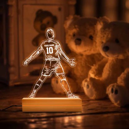 Personalised Soccer Player night Light, Personalized Night Lights For Kids, Gift For Soccer Fan, Bedroom Night Lights, Kids Bedroom Decor.