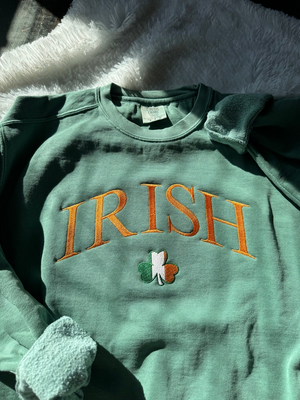 EMBROIDERED IRISH Sweatshirt Embroidered Sweatshirt St Patrick Sweatshirt Lucky Sweatshirt