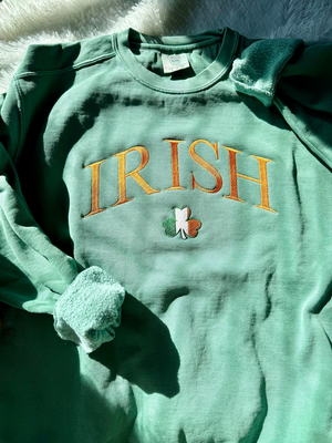 EMBROIDERED IRISH Sweatshirt Embroidered Sweatshirt St Patrick Sweatshirt Lucky Sweatshirt