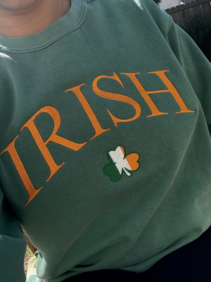 EMBROIDERED IRISH Sweatshirt Embroidered Sweatshirt St Patrick Sweatshirt Lucky Sweatshirt