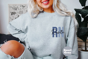 Custom Registered Nurse Sweatshirt With Name, Personalized RN Pocket Hoodie, Nurse Life Outfit, Nurse Appreciation Clothing, Cute Nurse Gift