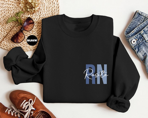 Custom Registered Nurse Sweatshirt With Name, Personalized RN Pocket Hoodie, Nurse Life Outfit, Nurse Appreciation Clothing, Cute Nurse Gift