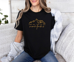 Take Me To The Mountains Embroidery Shirt, Travel Embroidered Sweatshirt, Camping Shirt, Hiking Shirt, Adventure Shirt, Wanderlust Shirt