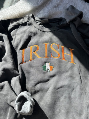 EMBROIDERED IRISH Sweatshirt Embroidered Sweatshirt St Patrick Sweatshirt Lucky Sweatshirt