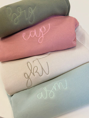 Monogrammed Custom Embroidered Sweatshirt | Super Soft Cozy Bella Canvas Personalized Crewneck | Embroidered Monogram Sweatshirt