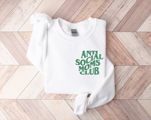 Embroidered Anti Social Mom's Club Sweater, Funny Mom Gift Sweater, Funny Embroidered Mama Sweatshirt Gift, New Mom Gift, Birthday Mom Gift