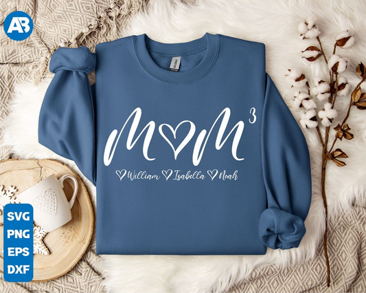 Moeder kubus shirt, moeder van drie shirt, gepersonaliseerde moeder Sweatshirt, Moederdag Shirt, moeder Shirt, Mama Power Shirt, Cricut