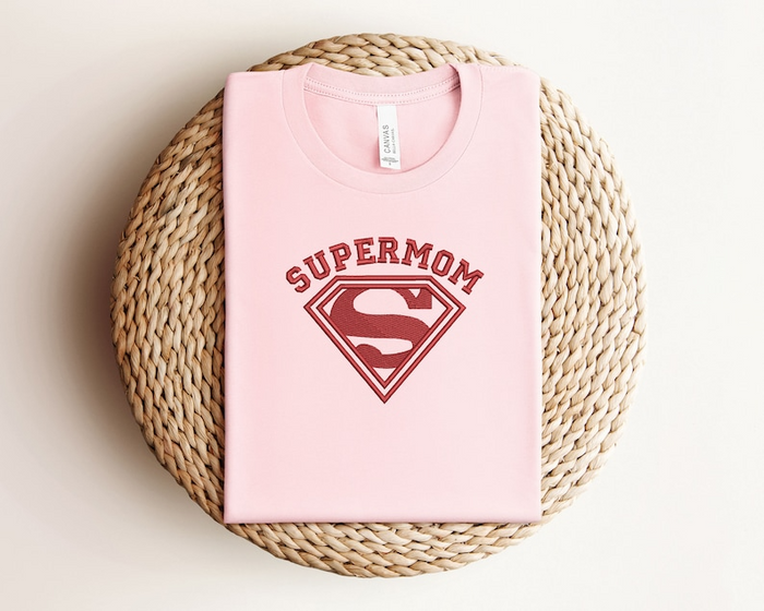 Embroidery Super Mom Mother's Day shirt, Super Mama embroidery sweatshirt, Mother's Day embroidery shirt, embroidery mom gift