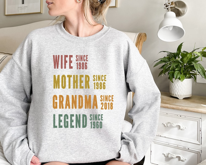 Gepersonaliseerde moeder oma shirt, Moederdag shirt, vrouw moeder oma legende, grootmoeder aangepaste datums