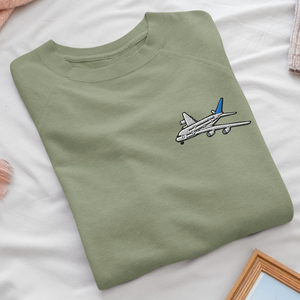 et Airliner Embroidered Crew Neck Sweatshirt - Soft Cotton - Variety of Colors & Designs