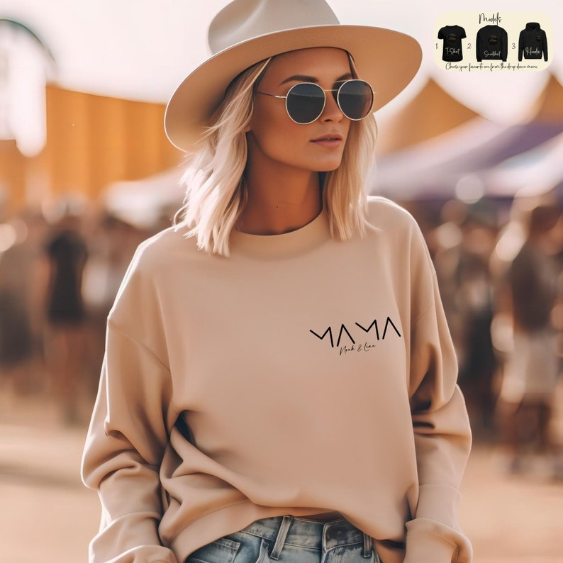 Personalised Mama Sweatshirt, Minimalist T-Shirt, Mother's Day Gift, Modern Mama Hoodie, Pregnancy Announcement Tee, New Mom To Be Gift