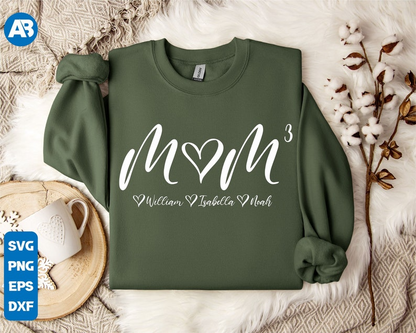 Moeder kubus shirt, moeder van drie shirt, gepersonaliseerde moeder Sweatshirt, Moederdag Shirt, moeder Shirt, Mama Power Shirt, Cricut