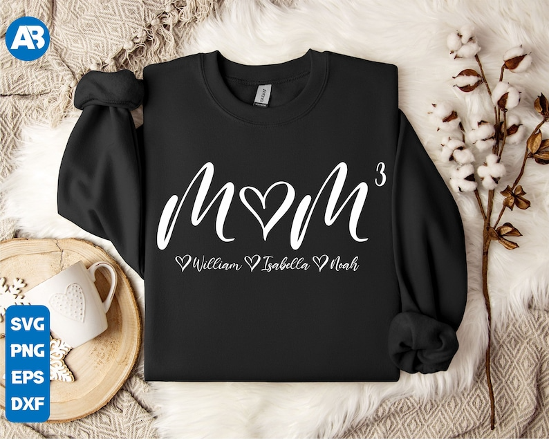 Moeder kubus shirt, moeder van drie shirt, gepersonaliseerde moeder Sweatshirt, Moederdag Shirt, moeder Shirt, Mama Power Shirt, Cricut
