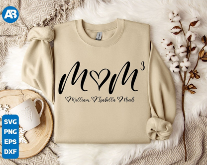 Moeder kubus shirt, moeder van drie shirt, gepersonaliseerde moeder Sweatshirt, Moederdag Shirt, moeder Shirt, Mama Power Shirt, Cricut