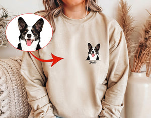 Custom Dog Photo Sweatshirt, Custom Dog Name Sweater, Dog Mom Sweatshirt, Dog Lover Gift, Personalized Pet Face Sweater, Pet Owner Gift (Copy)