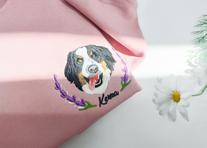 Custom Dog Face Embroidered Sweatshirt,Cat Sweatshirt,Dog Lover Sweatshirt,Personalized Gift For Mom