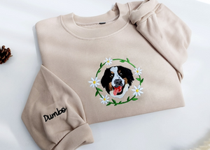 Custom Dog Face Embroidered Sweatshirt,Cat Sweatshirt,Dog Lover Sweatshirt,Personalized Gift For Mom