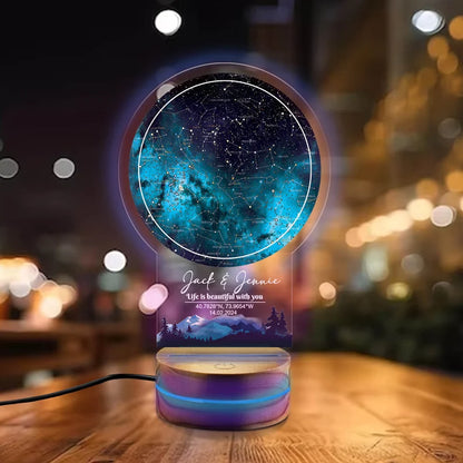 Custom Star Map By Date Night Light, The Night We Met Star Map Night Light, Custom Couples Gift, Personalized Anniversary Gift For Her & Him