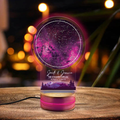 Custom Star Map By Date Night Light, The Night We Met Star Map Night Light, Custom Couples Gift, Personalized Anniversary Gift For Her & Him