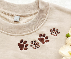 Custom Embroidered Pet Sweatshirts,Pet Lover Gifts,Embroidered With Dog Ear Outline,Dog Embroidered Sweatshirt, Dog Dad Hoodie Personalized