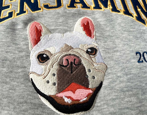 Embroidered Pet Sweatshirt,Custom Dog Hoodie Embroidered Dog Name,Personalized Varsity Sweatshirt,Gifts for Dog Owners