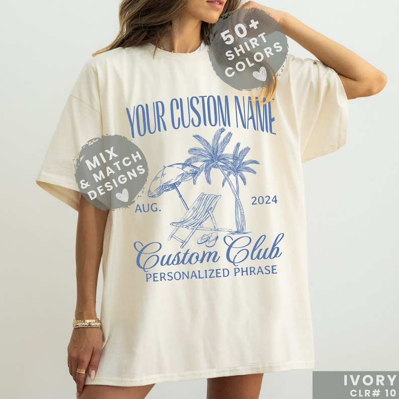 Custom Name Social Club Shirt Luxury Bachelorette Merch Coastal Beach Cocktail Tee Disco Cowgirl Bach Party Gifts