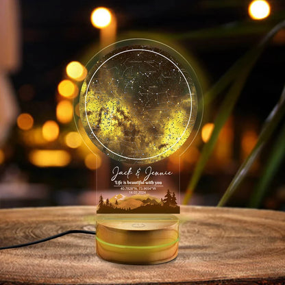 Custom Star Map By Date Night Light, The Night We Met Star Map Night Light, Custom Couples Gift, Personalized Anniversary Gift For Her & Him