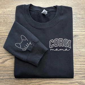 Embroidery Corgi Mama Sweatshirt, Embroidered Corgi Mom Sweatshirt, Corgi Gift, Dog Gifts, Personalized Dog Shirt,Dog Breeds