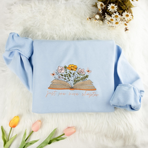 Book Floral Embroidered Sweatshirt | Flower Embroidered T-shirt | Book Hoodie | Floral Crew Neck Sweatshirt