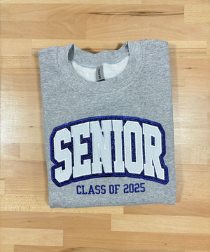 Senior Class of 2025 Sweatshirt, Glitter, Embroidered High School Sweatshirt, Glitter, Varsity , Applique, Embroidered Crewneck